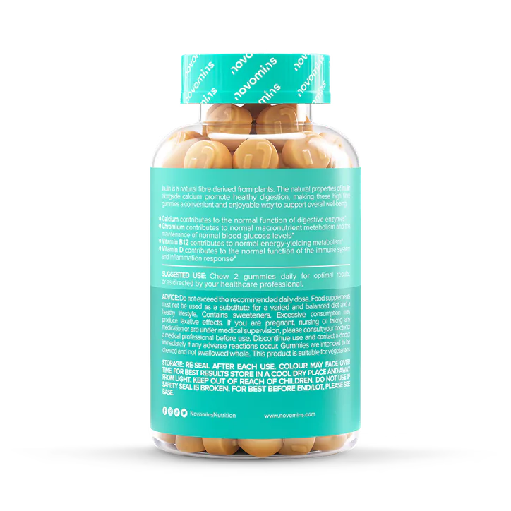 Novomins Fibre 4000mg Inulin Orange Flavoured 60 Gummies, additional product view 2