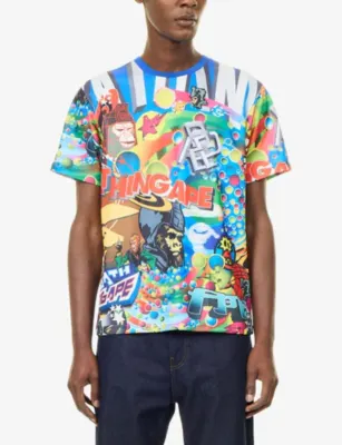 A BATHING APE Overall Graphic-Print Woven T-Shirt detail 3