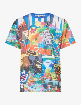 A BATHING APE Overall Graphic-Print Woven T-Shirt