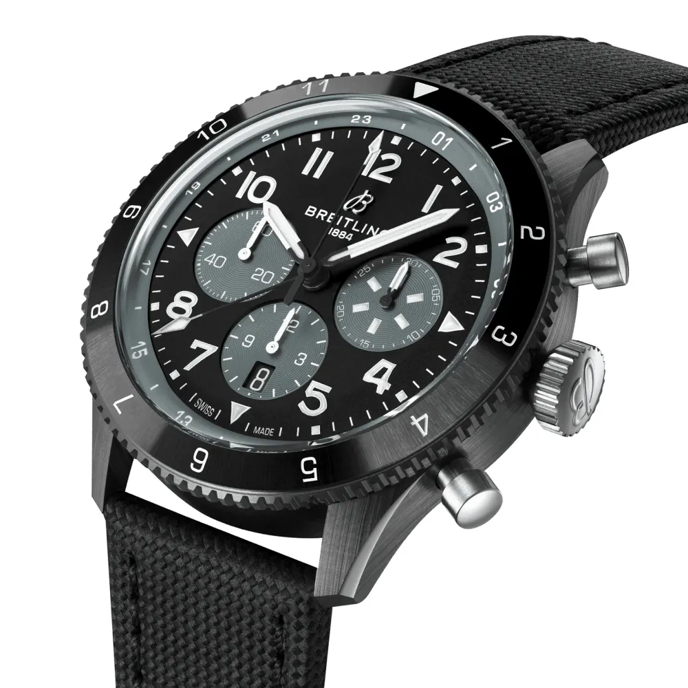 Breitling Super AVI B04 Chronograph GMT Mosquito Night Fighter 46mm Mens Watch Black detail 2