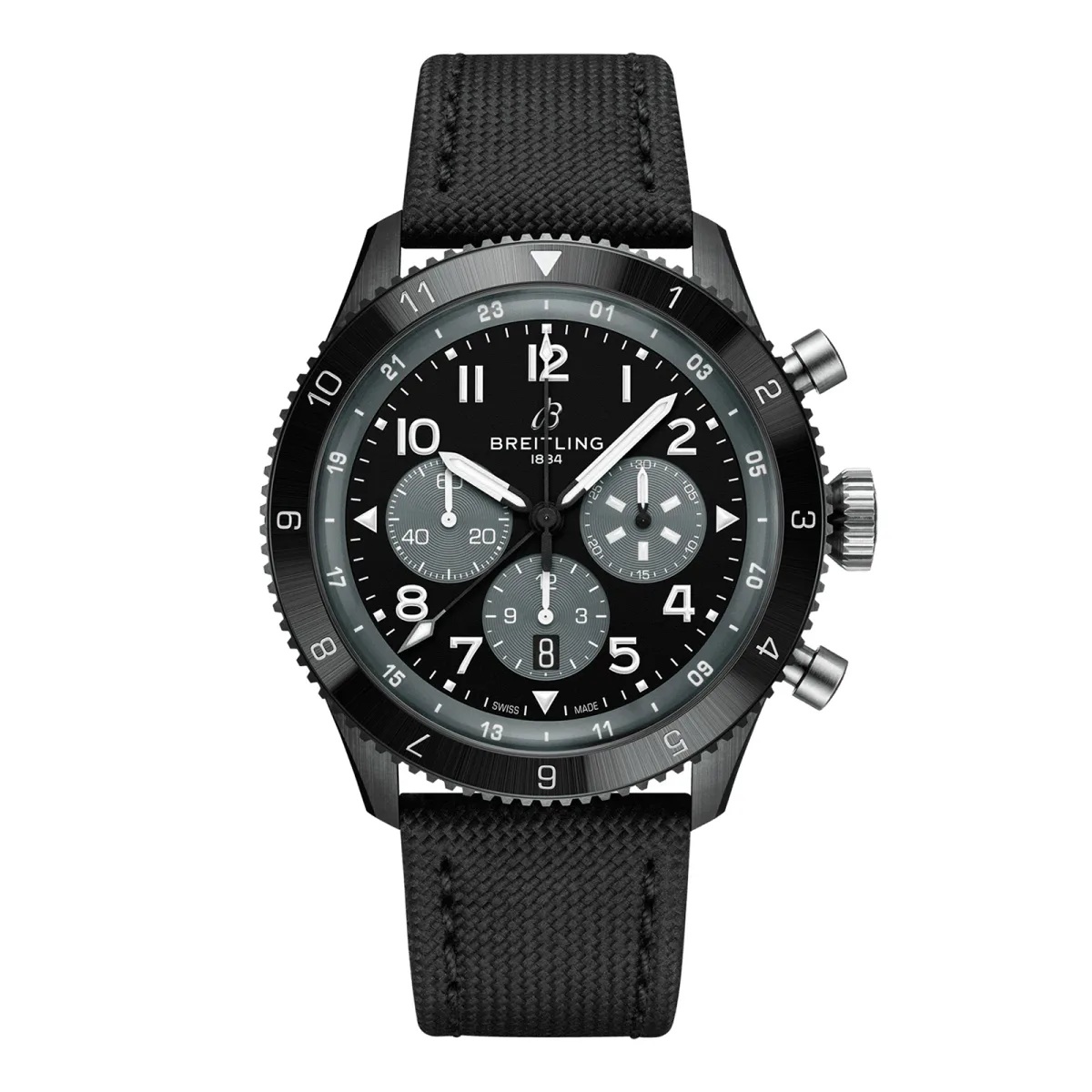 Breitling Super AVI B04 Chronograph GMT Mosquito Night Fighter 46mm Mens Watch Black