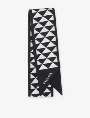 PRADA Printed Silk Tie - BLACK detail 3