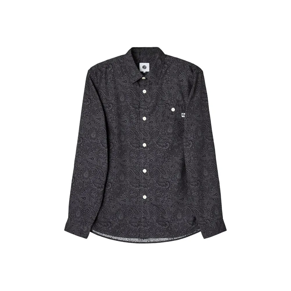 Pretty Green Men's Tonal Paisley Long-Sleeve Patterned Shirt