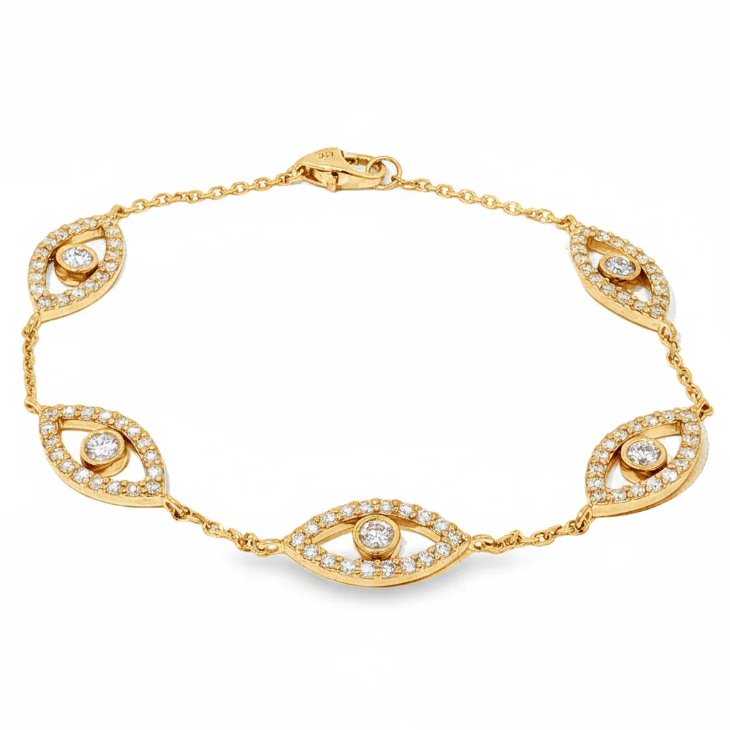 DANNY - CORE Evil Eye Bracelet With White Lab Diamonds 71061