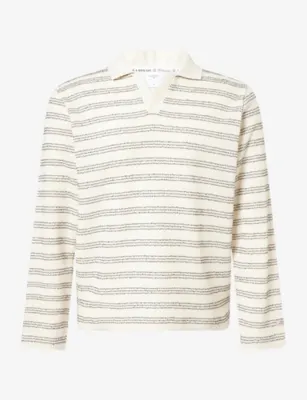 PERCIVAL Laurent Striped Cotton-Knit Polo Top