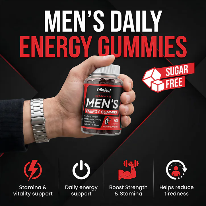 Сareleaf careleaf Sugar-Free Men's Energy Gummies Pomegranate Flavor 60 Gummies detail 3