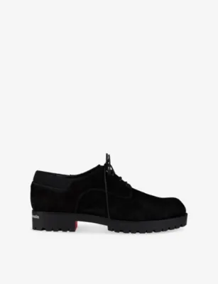 CHRISTIAN LOUBOUTIN Cavafield Suede Derby Shoes - EUR 45 / 11 UK MEN in BLACK – Mens | Smart shoes | Derby shoes