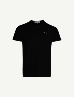 COMME DES GARCONS PLAY Heart-appliqué cotton-jersey T-shirt detail 2