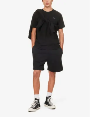 COMME DES GARCONS PLAY Heart-appliqué cotton-jersey T-shirt detail 3