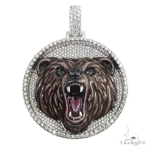 RINA - For Him CUSTOM Custom Made Grizzly Bear Diamond Pendant 66845 in Rose Gold – Pendant