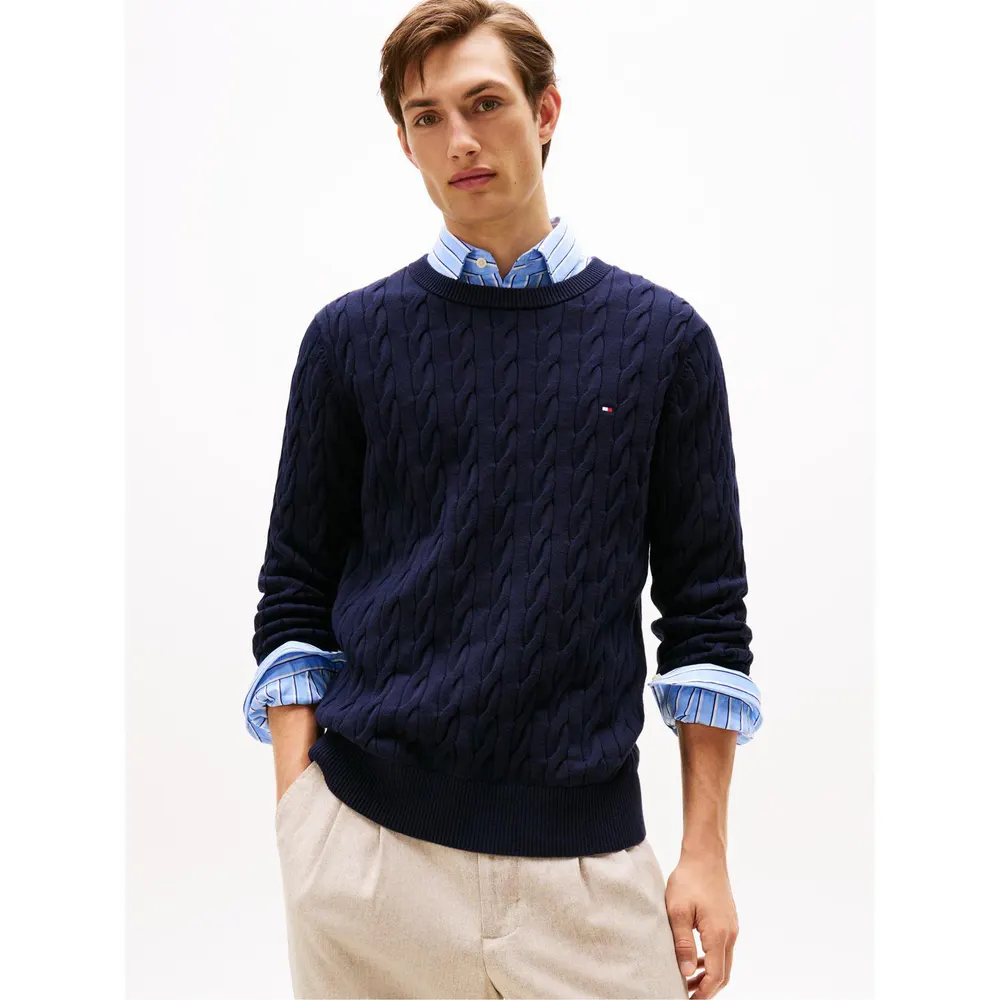 Tommy Hilfiger Classic Cotton Cable Crew Neck detail 2