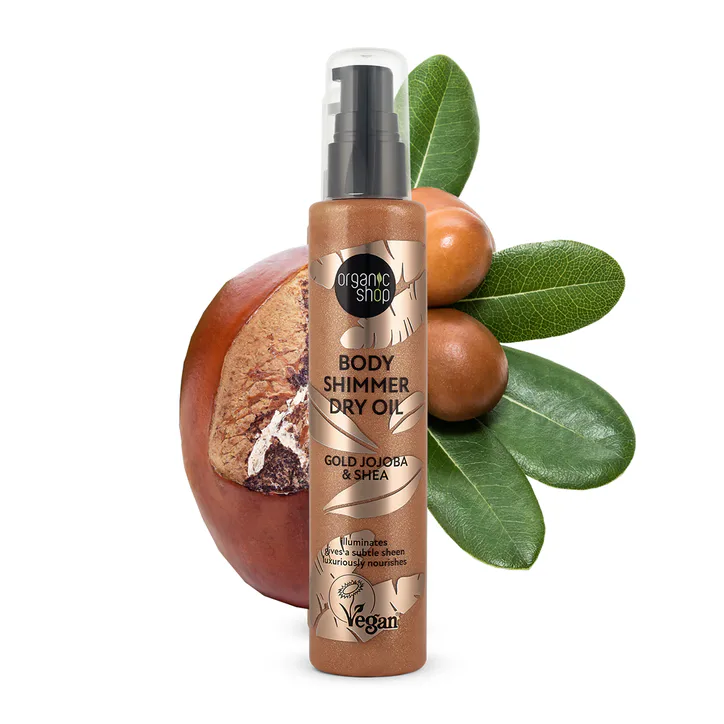 Organic Shop Body Shimmer Dry Oil Gold Jojoba & Shea 100ml detail 2