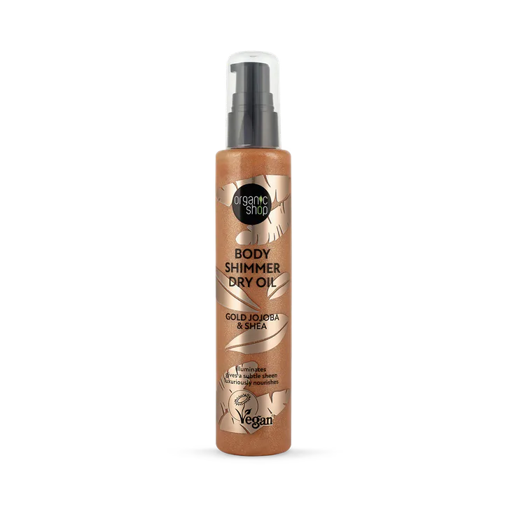 Organic Shop Body Shimmer Dry Oil Gold Jojoba & Shea 100ml