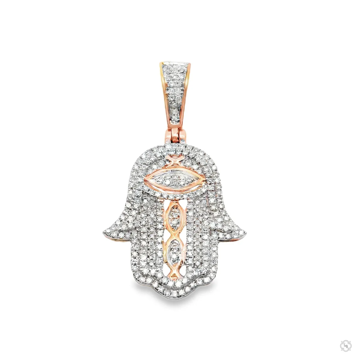 ANNA - SAVIRA (CLOSE OUT) 10K Gold Diamond Hamsa Pendant 63618 in Rose Gold – Pendant