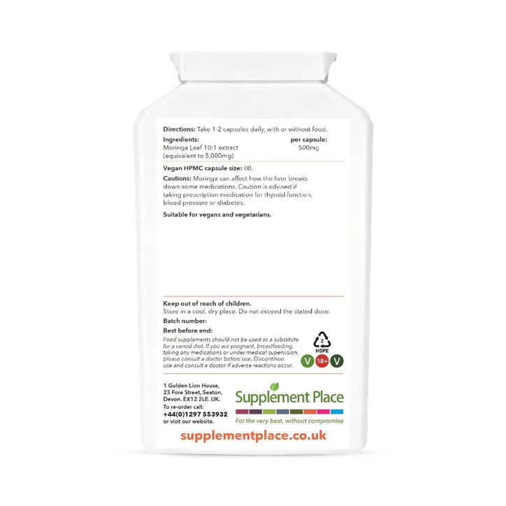 Supplement Place Moringa Leaf Extract 500mg | 120 Capsules detail 2