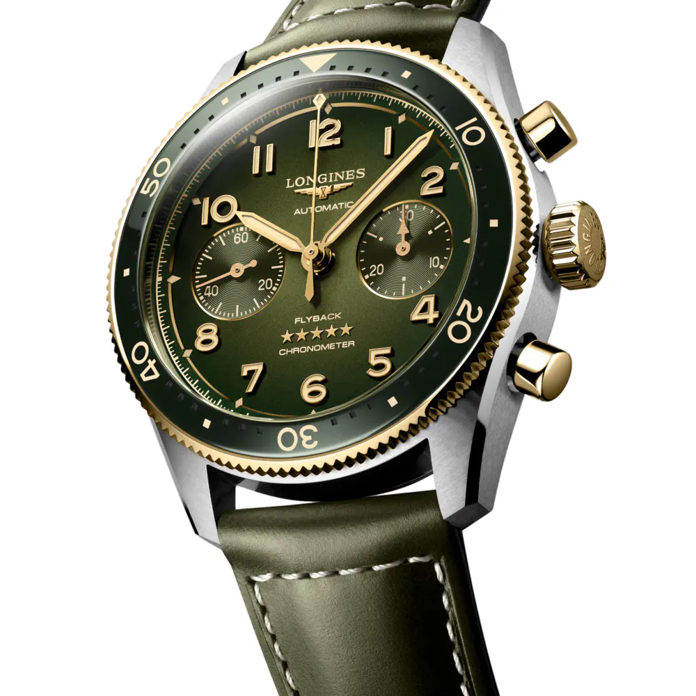 Longines Spirit Flyback 42mm Mens Watch Green detail 2