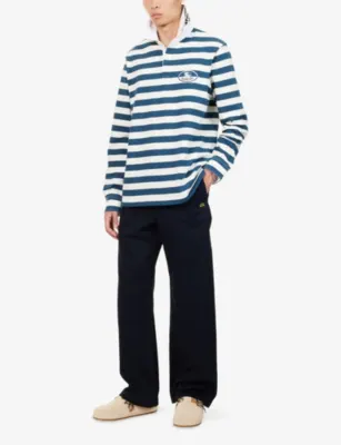 BURBERRY Rugby Stripe Long-Sleeve Cotton Polo Shirt detail 2