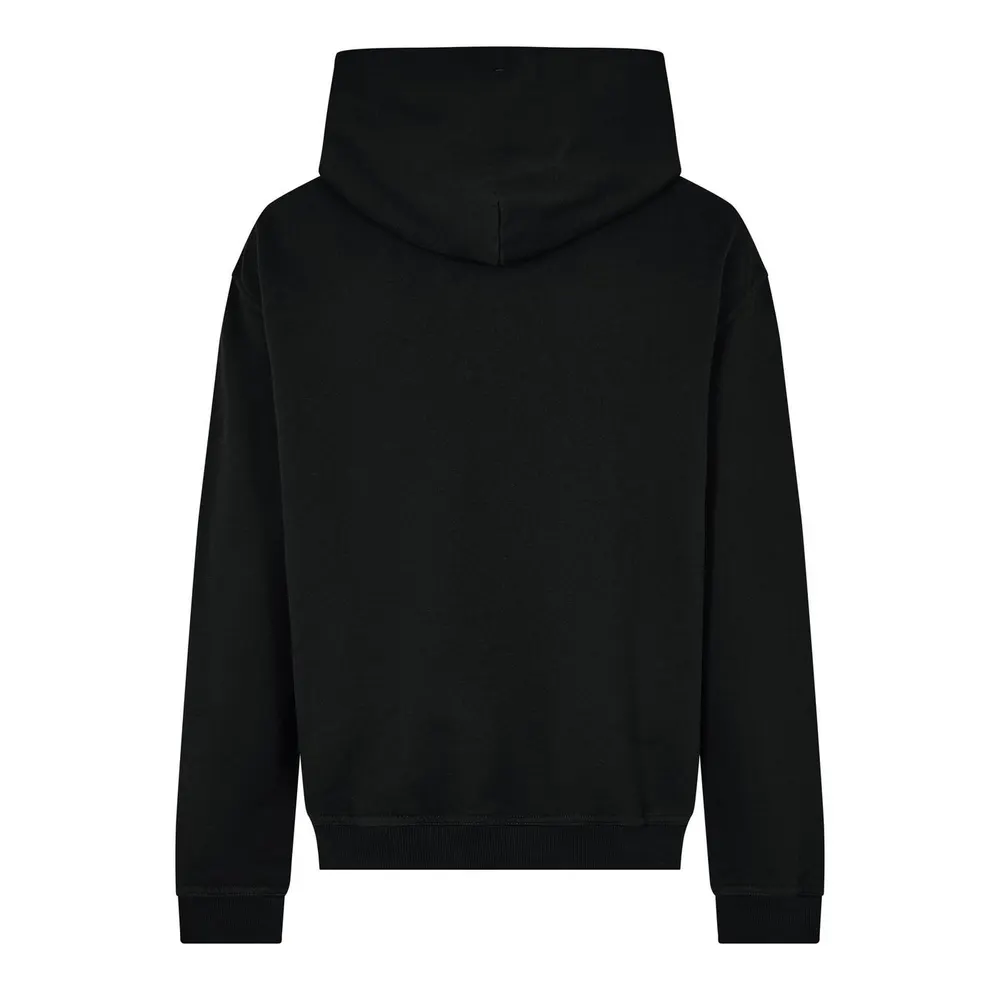 Maison Margiela Distorted Logo Hooded Sweatshirt in Blk/White, additional product view 2