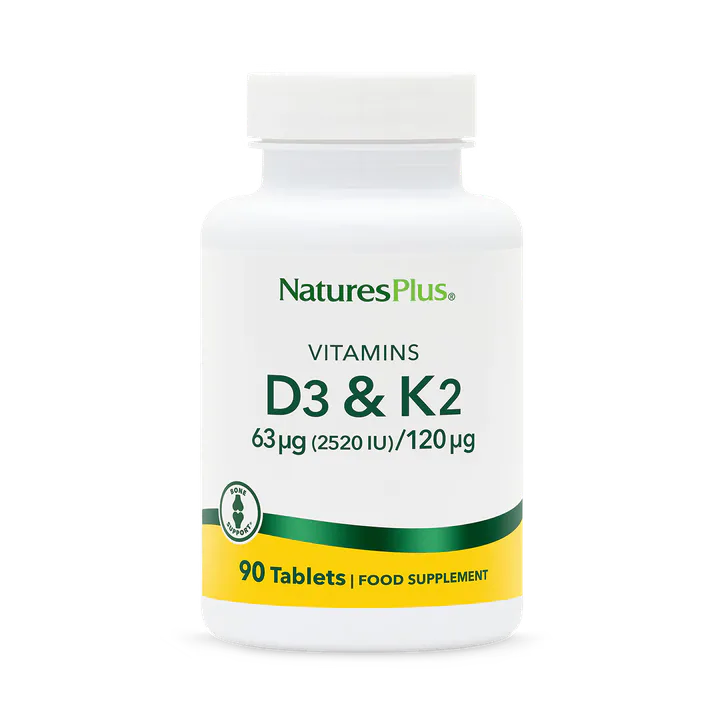 NaturesPlus Vitamin D3 2520IU With K2 120 MCG 63ug (2520 IU)/120ug 90 Tablets