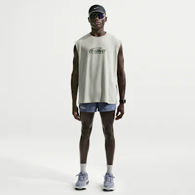 Nike Men's Dri-FIT 8cm (approx.) Brief-Lined Running Shorts - Diffused Blue/Medium Ash/Black