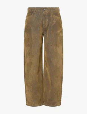 DAILY PAPER Velvet Shield Wide-Leg Denim Jeans in BROWN – Mens | Jeans | Straight Leg