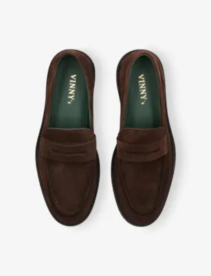 VINNY'S Townee Suede Loafers - EUR 40 / 6 UK MEN in Dark Brown, additional product view 2