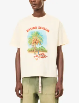 NOT BORING Dating Season Graphic-Print Cotton T-Shirt detail 3