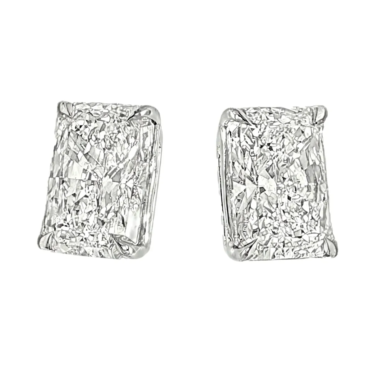 ANNA - EVOLVD DIAMOND 4 Ctw Radiant-Cut Diamond Studs (Lab) 71333 in White Gold – Earrings