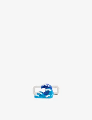 POUBEL La Mer Rhodium-Plated Sterling-Silver Enamelled Charm