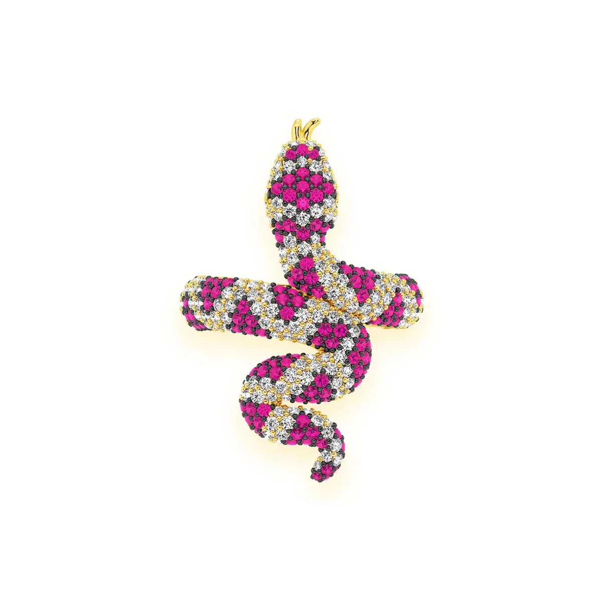 For Him Snake Diamond Ring in Ruby / Yellow Gold – Ring