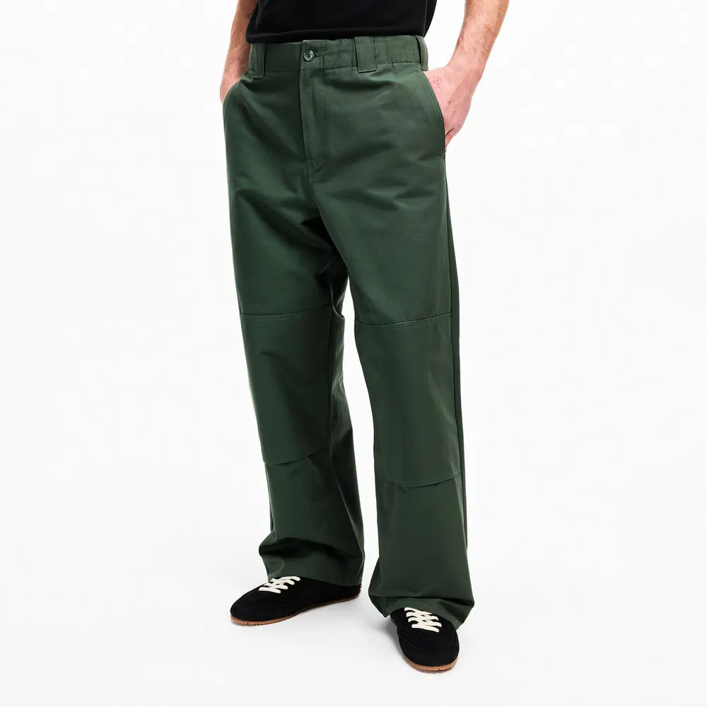Kenzo Men's Double Knee Chinos in Dark Khaki, additional product view 3