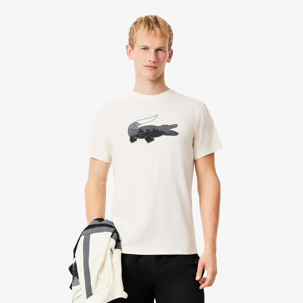 Lacoste Men's InfillCroc T-Shirt in Lapland XFJ, additional product view 3