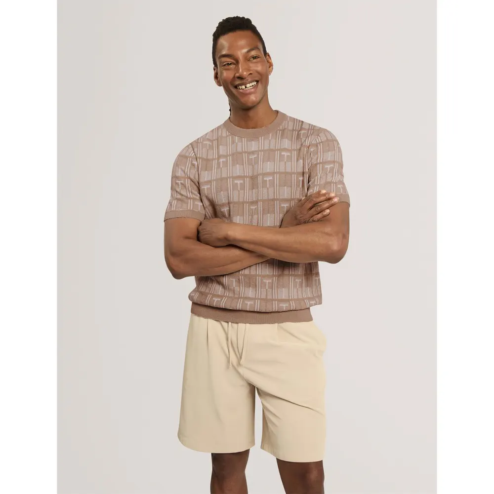 Ted Baker Men's Jacquard Short-Sleeve Knitted T-Shirt
