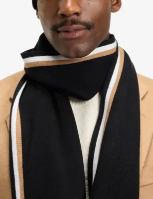 BOSS Branded Knitted Beanie Hat and Scarf Set detail 3