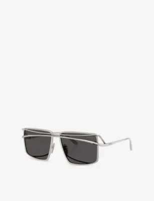 PRADA PR C55S Irregular-Frame Metal Sunglasses detail 2