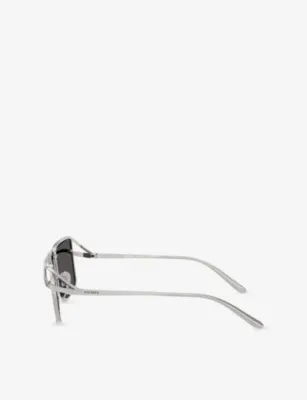 PRADA PR C55S Irregular-Frame Metal Sunglasses detail 3