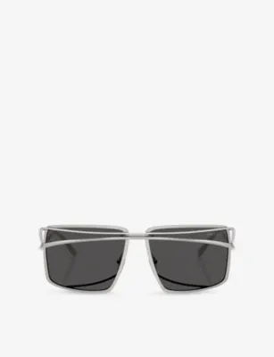 PRADA PR C55S Irregular-Frame Metal Sunglasses