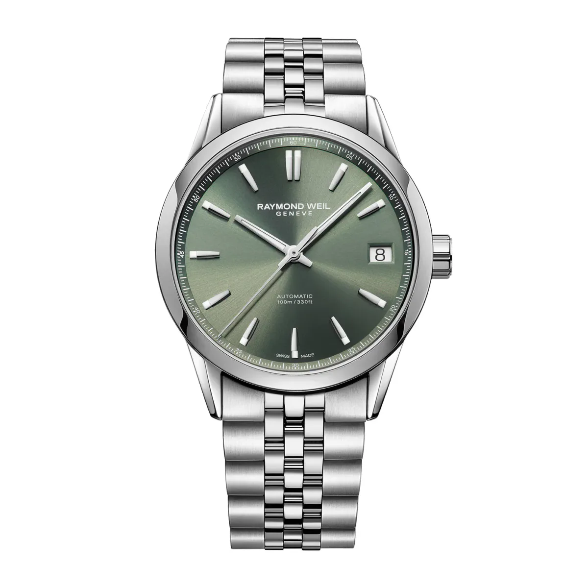 Raymond Weil Freelancer Date Green Dial Stainless Steel 40mm Mens Watch