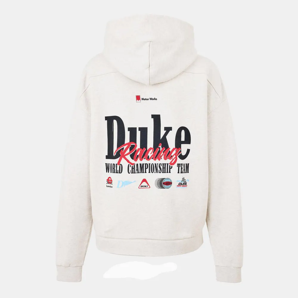 Duke and Dexter Men's Pull Over Hoodie in Oat Marl, additional product view 2