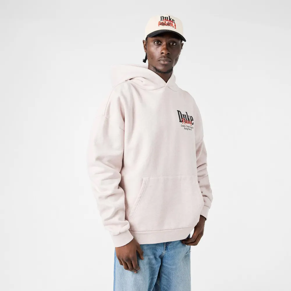 Duke and Dexter Men's Pull Over Hoodie in Oat Marl, additional product view 3