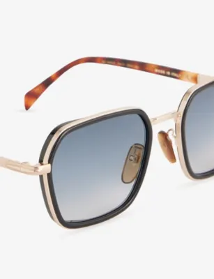 EYEWEAR BY DAVID BECKHAM 1194GS Square-Frame Metal Sunglasses in GOLD BLACK, additional product view 2