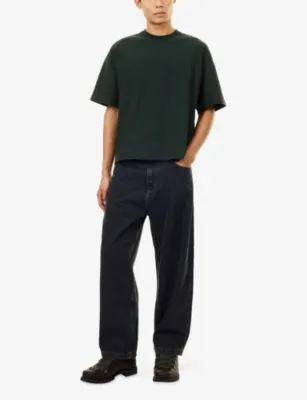 CARHARTT WIP Lambert Washed Cotton T-Shirt in RAVEN, additional product view 2