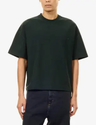 CARHARTT WIP Lambert Washed Cotton T-Shirt in RAVEN, additional product view 3