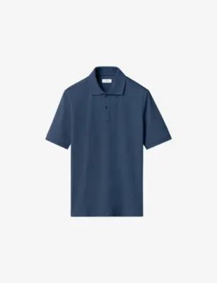 ETON Short-Sleeved Cotton-Piqué Polo Shirt - MID BLUE detail 3