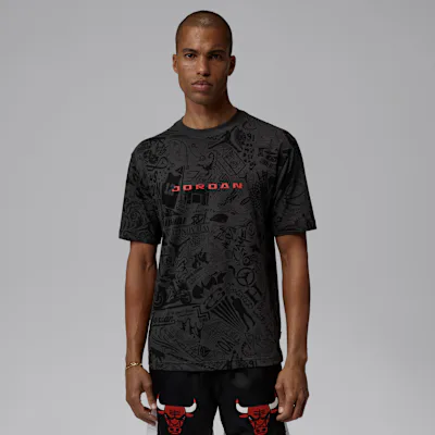 Jordan Brooklyn Men's T-Shirt - Black/University Red