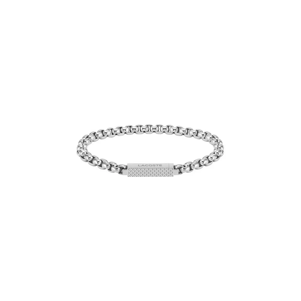 Lacoste Mens Lessentiel Stainless Steel Box Chain Bracelet
