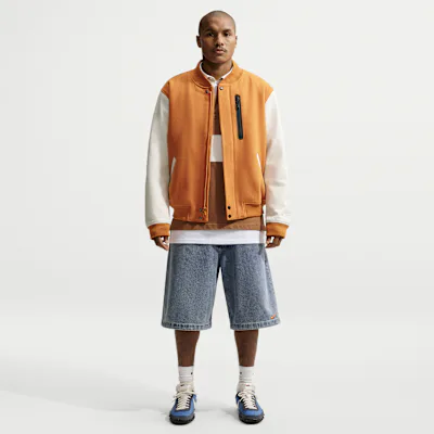 Nike Sportswear Men's Indigo Denim Shorts - Blue Denim/Black/Safety Orange
