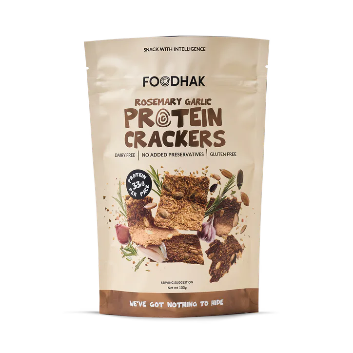 FOODHAK Rosemary Garlic Protein Crackers