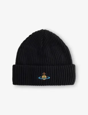 VIVIENNE WESTWOOD Sporty Brand-Embroidered Wool Beanie Hat