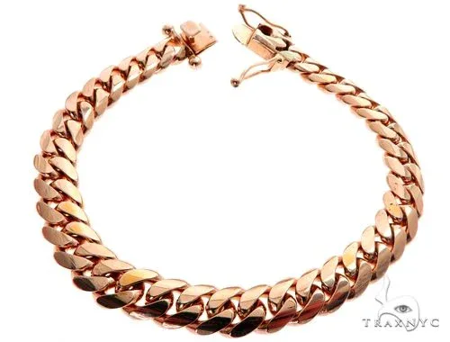 JALGAS - AMERICAS GOLD Miami Cuban Link 14K Rose Gold Bracelet 64619 in Rose – Bracelet